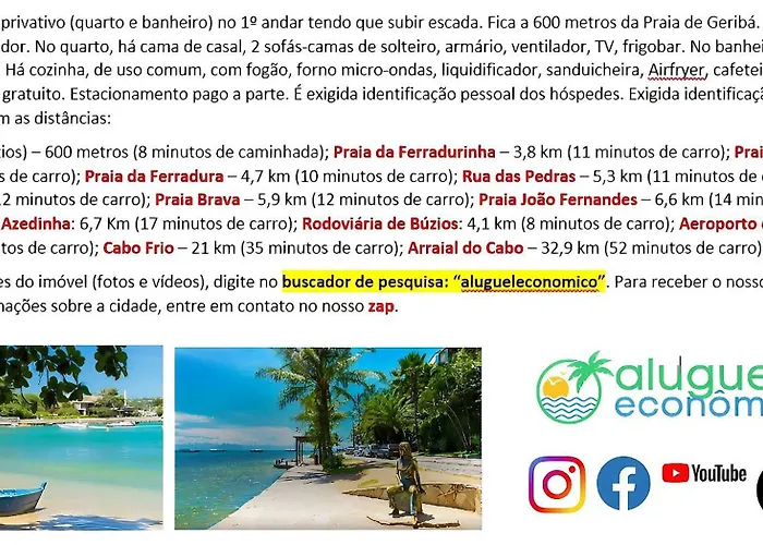Búzios – Geribá – Suítes - Aluguel Econômico